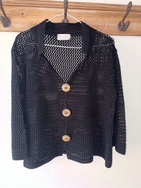 Vintage putorti knit black cardigan made in canada
